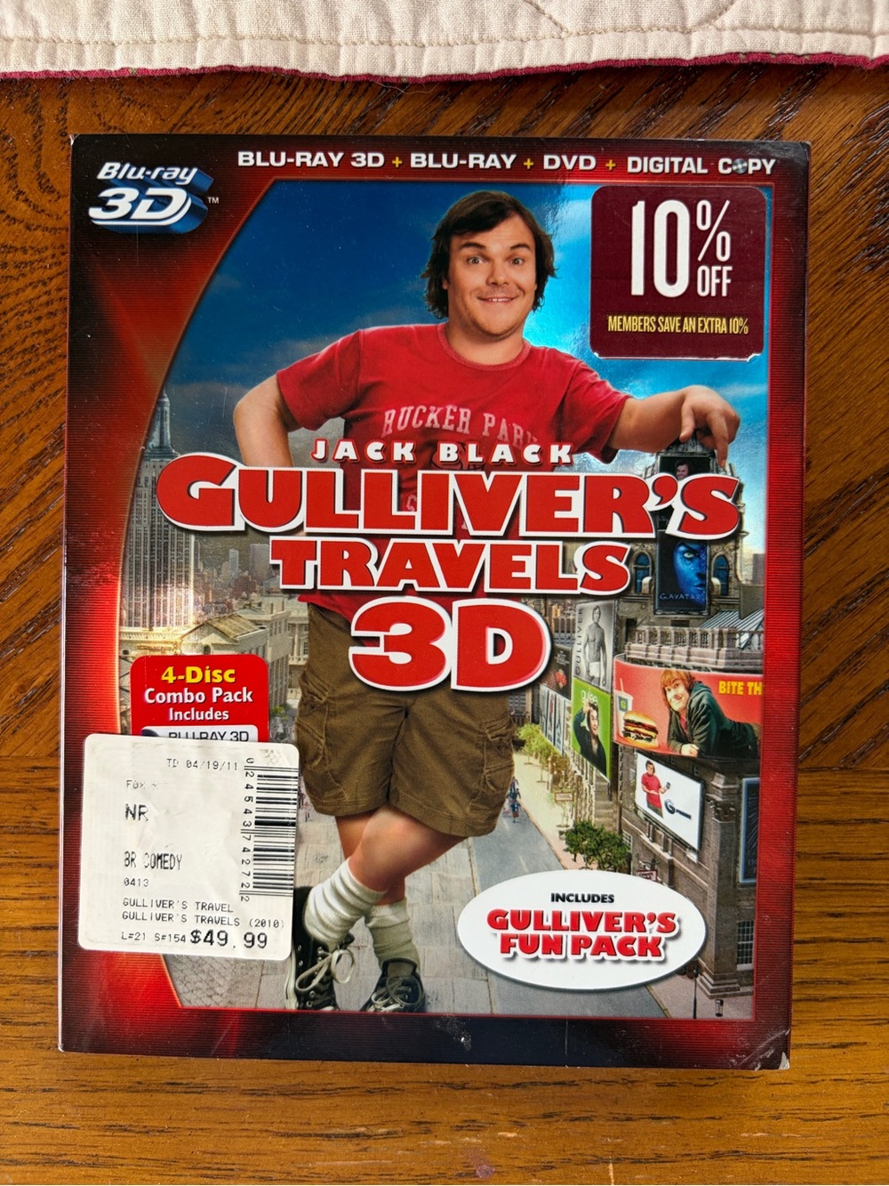 SEALED Gulliver's Travels 3D (4 Disc Blu-ray DVD) - Jack Black